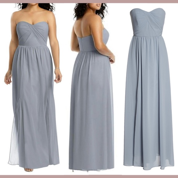 NEW Social Bridesmaids [ 14 ] Strapless Georgette‎ '8159' A-Line Gown - Picture 2 of 12